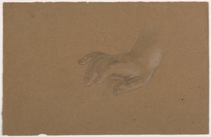 Kresba, studie pravé ruky, 1850-60 od Daniel Huntington