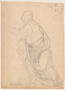 Kresba, Oděná žena natahující ruku, podle Mariotta Albetinelliho, 1844 od Daniel Huntington