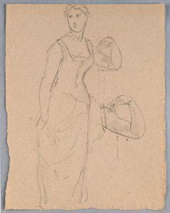 Kresba, Skica k portrétu Belly Worshamové, 1878 od Daniel Huntington