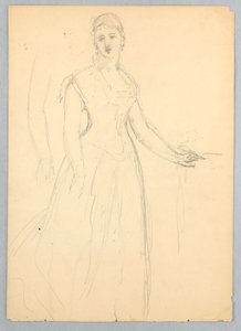 Kresba, Skica k portrétu Belly Worshamové, 1878 od Daniel Huntington