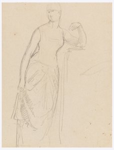 Kresba, skica k portrétu paní Belly Worshamové, 1878 od Daniel Huntington