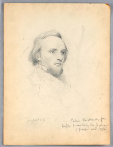 Kresba, náčrt hlavy Petera Richardse pro jeho portrét, 1849 od Daniel Huntington