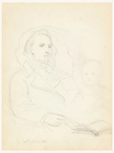 Kresba, náčrtky k "Lekci milosrdenství" a portrét Petera Richardse mladšího, 1849 od Daniel Huntington