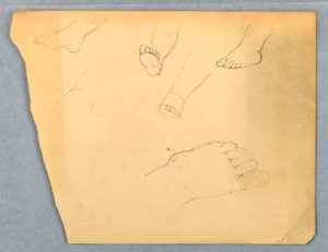 Kresba, Studie levé nohy dítěte, 1845-55 od Daniel Huntington