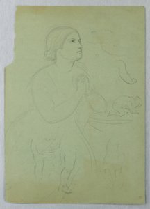 Kresba, Studie ke "Společenství t", 1845 od Daniel Huntington
