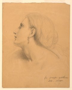 Kresba, studie k filmu "Sběrači hroznů", červenec 1855 od Daniel Huntington