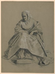 Kresba, studie k "Přijetí Marthy Washingtonové", 1860 od Daniel Huntington