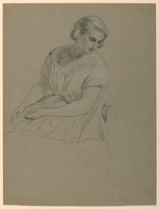 Kresba, studie k "Přijetí Marthy Washingtonové", 1860 od Daniel Huntington