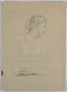 Kresba, studie k "Přijetí Marthy Washingtonové", 1860 od Daniel Huntington