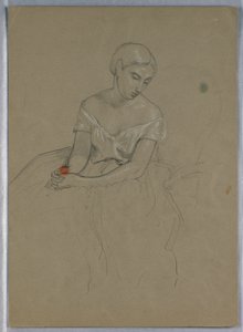 Kresba, studie k "Přijetí Marthy Washingtonové", 1860 od Daniel Huntington