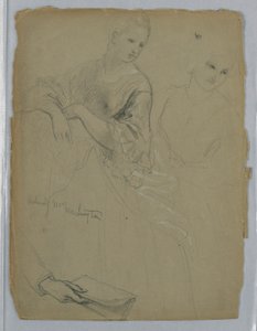 Kresba, studie k "Přijetí Marthy Washingtonové", 1869 od Daniel Huntington