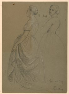 Kresba, studie k "Přijetí Marthy Washingtonové", 1860 od Daniel Huntington