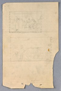 Kresba, Studie pro "Vědeckou skupinu", 1858 od Daniel Huntington