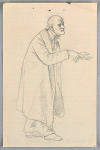 Kresba, Studie pro "Vědeckou skupinu", 1858 od Daniel Huntington