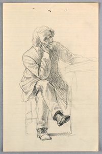 Kresba, Studie pro "Vědeckou skupinu", 1858 od Daniel Huntington