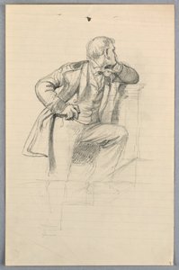 Kresba, Studie pro "Vědeckou skupinu", 1858 od Daniel Huntington