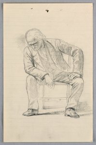 Kresba, Studie pro "Vědeckou skupinu", 1858 od Daniel Huntington