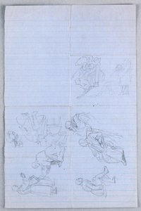 Kresba, Studie pro "Vědeckou skupinu", 1858 od Daniel Huntington