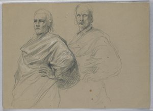 Kresba, studie k filmu "Tizián ukazuje", 1871-72 od Daniel Huntington