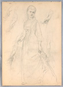 Kresba, Studie k filmu "Tizián ukazuje", 1872 od Daniel Huntington