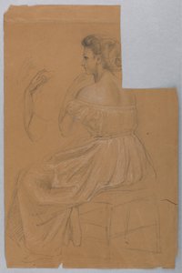Kresba, Studie k filmu "Tizián ukazuje", 1872 od Daniel Huntington