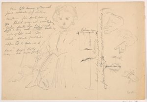Kresba, Stojící dítě Hugh Baxter, studie rukou a rtů, 1865 od Daniel Huntington