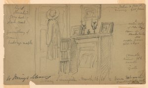 Kresba, Knihovna Washingtona Irvinga v Sunnyside, 16. března 1860 od Daniel Huntington