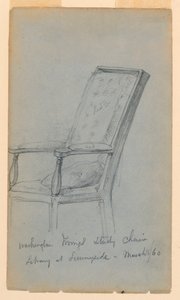 Kresba, pracovna Washingtona Irvinga, 15. března 1860 od Daniel Huntington