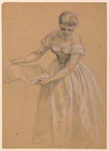Kresba, stojící žena, 1860 od Daniel Huntington