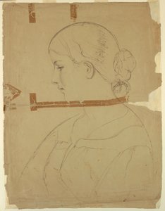 Kresba, Žena z profilu, model v Římě, 1840 od Daniel Huntington