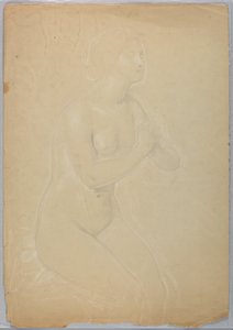Ženský akt, studie pro "A Magdalen" od Daniel Huntington