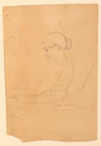 Portrétní studie Annie A. Brushové, sedící v profilu od Daniel Huntington