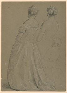 Studie stojící ženy pro „Republikánský soud“ (recepční den lady Washingtonové) od Daniel Huntington