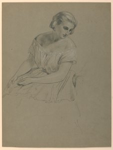 Studie sedící ženy pro „Republikánský soud“ (recepční den lady Washingtonové) od Daniel Huntington