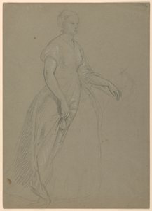 Studie stojící ženy pro „Republikánský soud“ (den přijetí lady Washingtonové) od Daniel Huntington