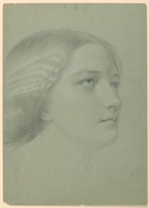 Studie ženské hlavy pro "A Magdalen" od Daniel Huntington