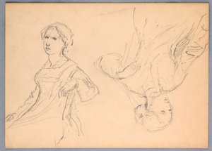 Žena sedící, dvě studie od Daniel Huntington