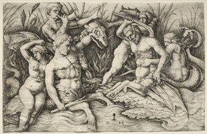 Boj dvou Tritonů - Bitva bohů moře (pravá část)