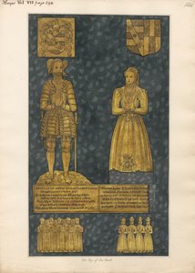 Mosazná deska na vrcholu hrobky Thomase a Elizabeth Higate z Hayes Church