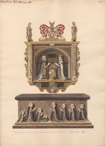 Památník Lorda a Lady Latimer a Hrob dětí Ralph, Katherin, Ralph, Dorothye, Jane, Margaret a Anne z East Ham Church od Daniel Lysons