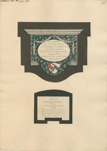 Památník Thomase Clarke a manželky Sarah a Thomas Worlidge z Fulham Church od Daniel Lysons