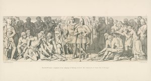 Harold, Williamův společník v jeho tažení v Bretani, obdrží podřízení Conana, hraběte z Bretagne od Daniel Maclise
