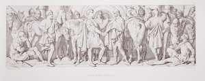 Harold a Duke William se setkávají, z „Příběhu o dobytí Normanů“, vyryl L. Gruner, 1866 od Daniel Maclise