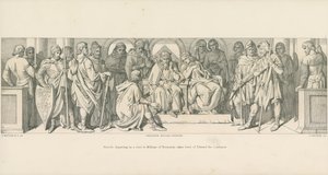 Harold, odjíždějící na návštěvu Viléma z Normandie, se rozchází s Edwardem Vyznavačem od Daniel Maclise