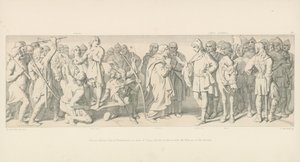 Morcar, zvolený hrabě z Northumbrie, místo Tostiga, Harold zprostředkovává s Nuneios z voleb od Daniel Maclise