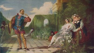 Scéna z Dvanácté noci Malvolio a hraběnka, c1840, c1915 od Daniel Maclise