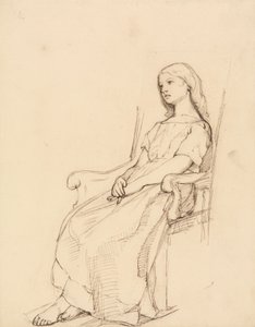 Studie mladé dívky, sedící od Daniel Maclise