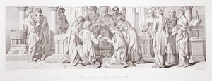 Manželství Harolda s Aldyth, sestrou Edwina a Morcara, z „Příběhu o dobytí Normanů“, vyryl L. Gruner, 1866 od Daniel Maclise