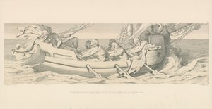 Tostig, poražený ve svém pokusu proti Haroldovi, letí ve své galeji z anglického pobřeží od Daniel Maclise