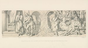 Tostig, který uvažuje o dalším útoku na Harolda, žádá o pomoc Sweyna, krále dánského, a Harolda Hardrada, krále norského. od Daniel Maclise